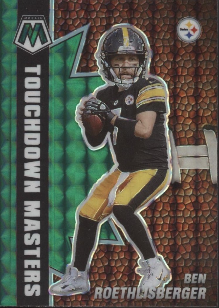 Ben Roethlisberger 2021 Panini Mosaic Touchdown Masters Green Prizm #TM - 19 - Collector Store LLC