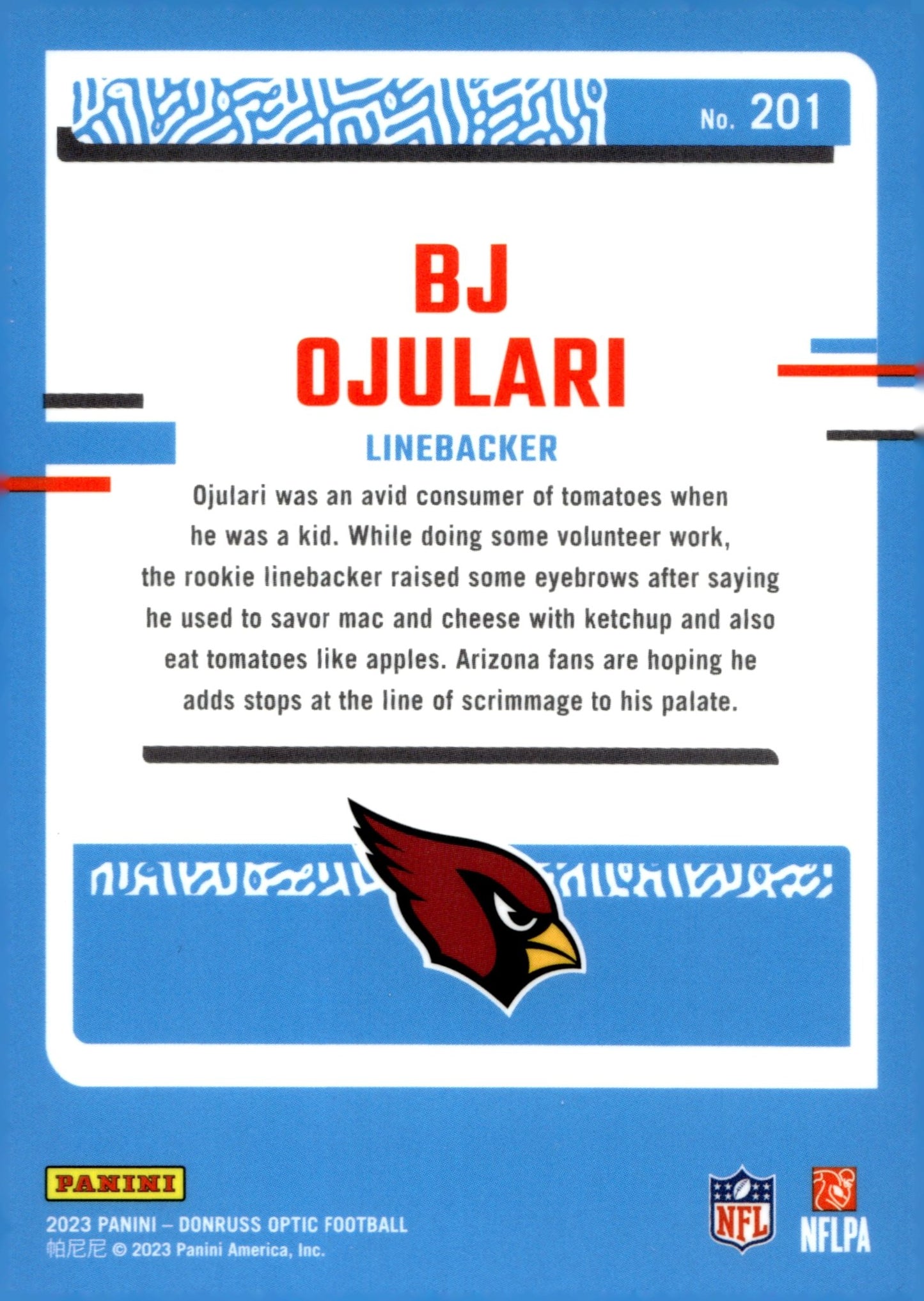 BJ Ojulari 2023 Panini Donruss Optic Rated Rookie RC #201 #2 - Collector Store LLC