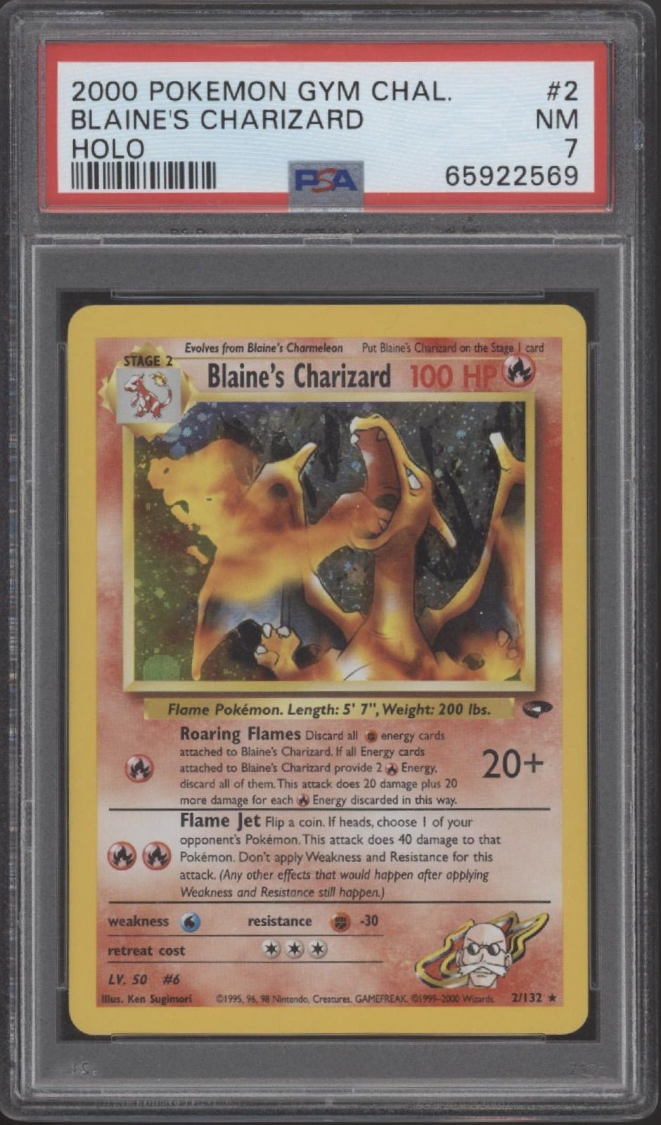 Blaine's Charizard Pokemon Gym Challenge Holo #2 PSA 7 Blaine's Charizard Pokemon Gym Challenge Holo #2 PSA 7