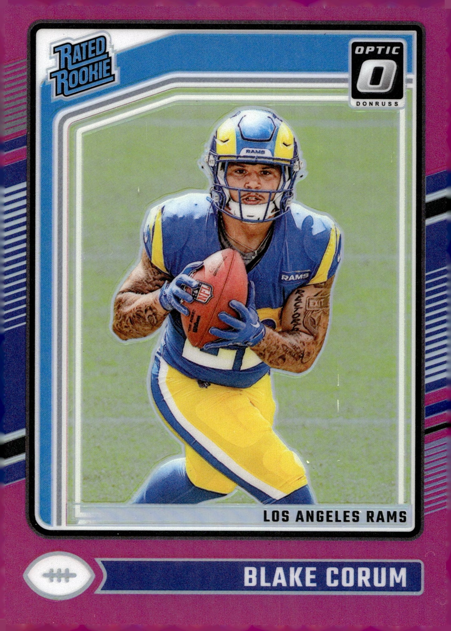 Blake Corum 2024 Panini Donruss Optic Pink Prizm RC 208 1 - Collector Store LLC