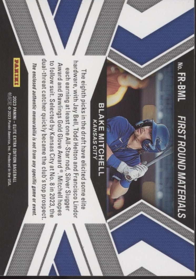 Blake Mitchell 2023 Panini Elite Extra Edition Year 2023 Pick 8 Swatch #FR - BML - Collector Store LLC