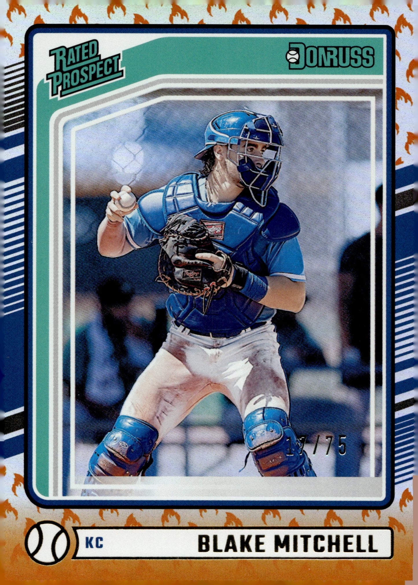 Blake Mitchell 2024 Panini Donruss Rated Prospect Fire Foil 17/75 #116 - Collector Store LLC