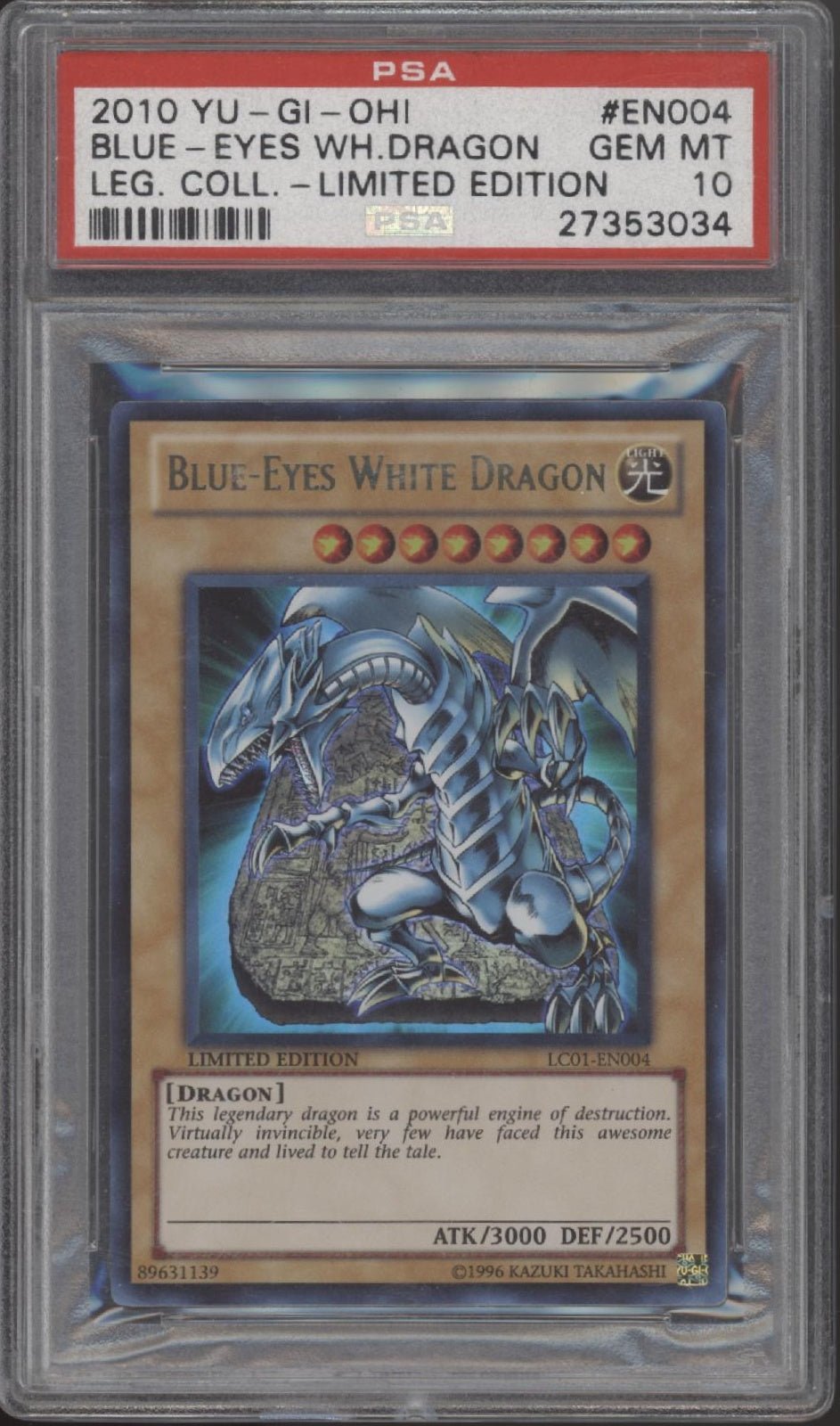 Blue - Eyes White Dragon Yu - Gi - Oh! Legendary Collection Limited Edition EN4 PSA 10 - Collector Store LLC