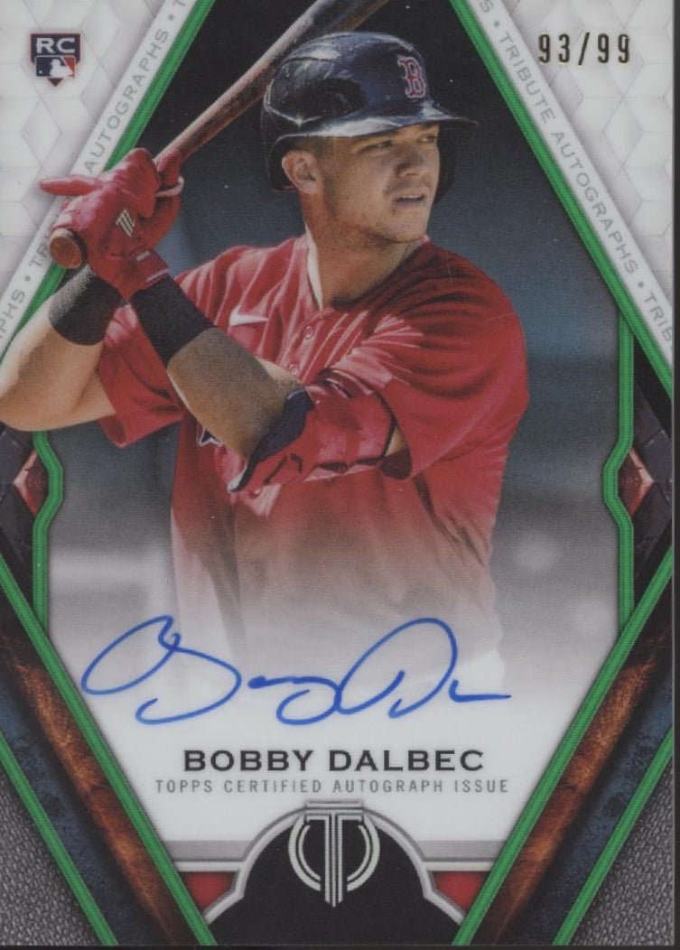 Bobby Dalbec 2021 Topps Tribute Green RC Auto 93/99 TA - BD - Collector Store LLC