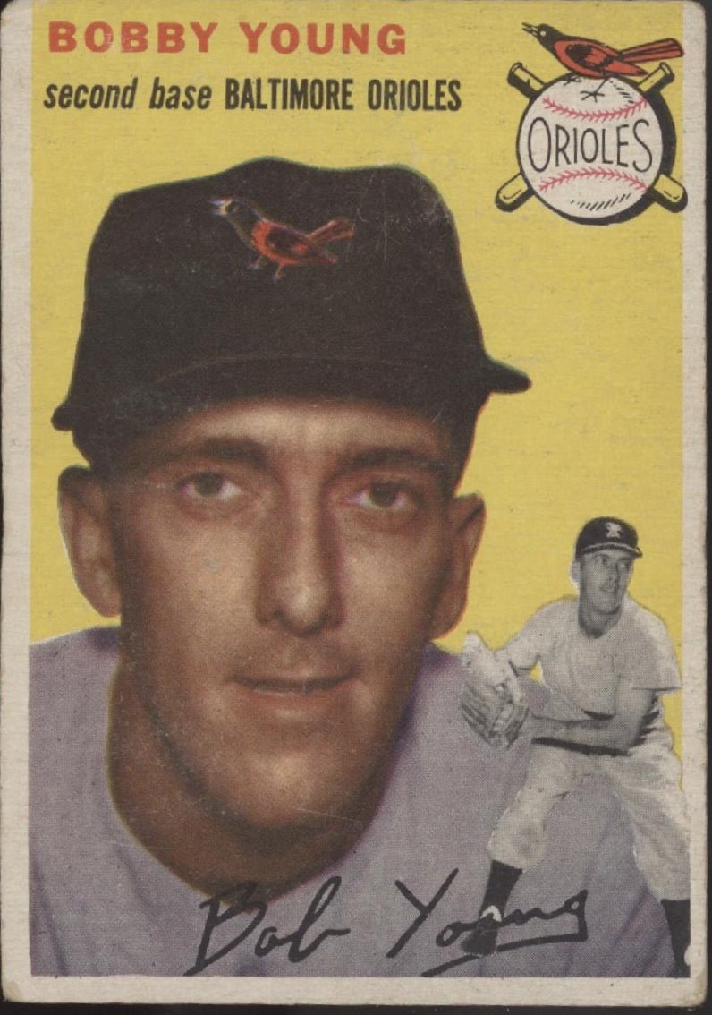 Bobby Young 1954 Topps #8 Baltimore Orioles VG - Collector Store LLC