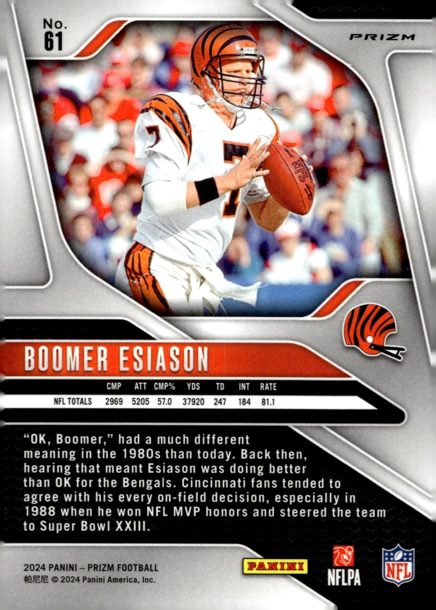 Boomer Esiason 2024 Panini Prizm Green Prizm #61 - Collector Store LLC