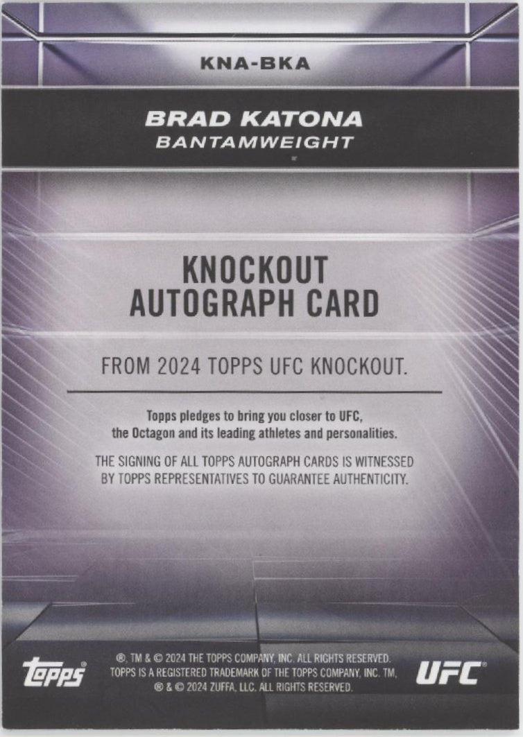 Brad Katona 2024 Topps Knockout Red RC Auto 06/25 #KNA - BKA - Collector Store LLC