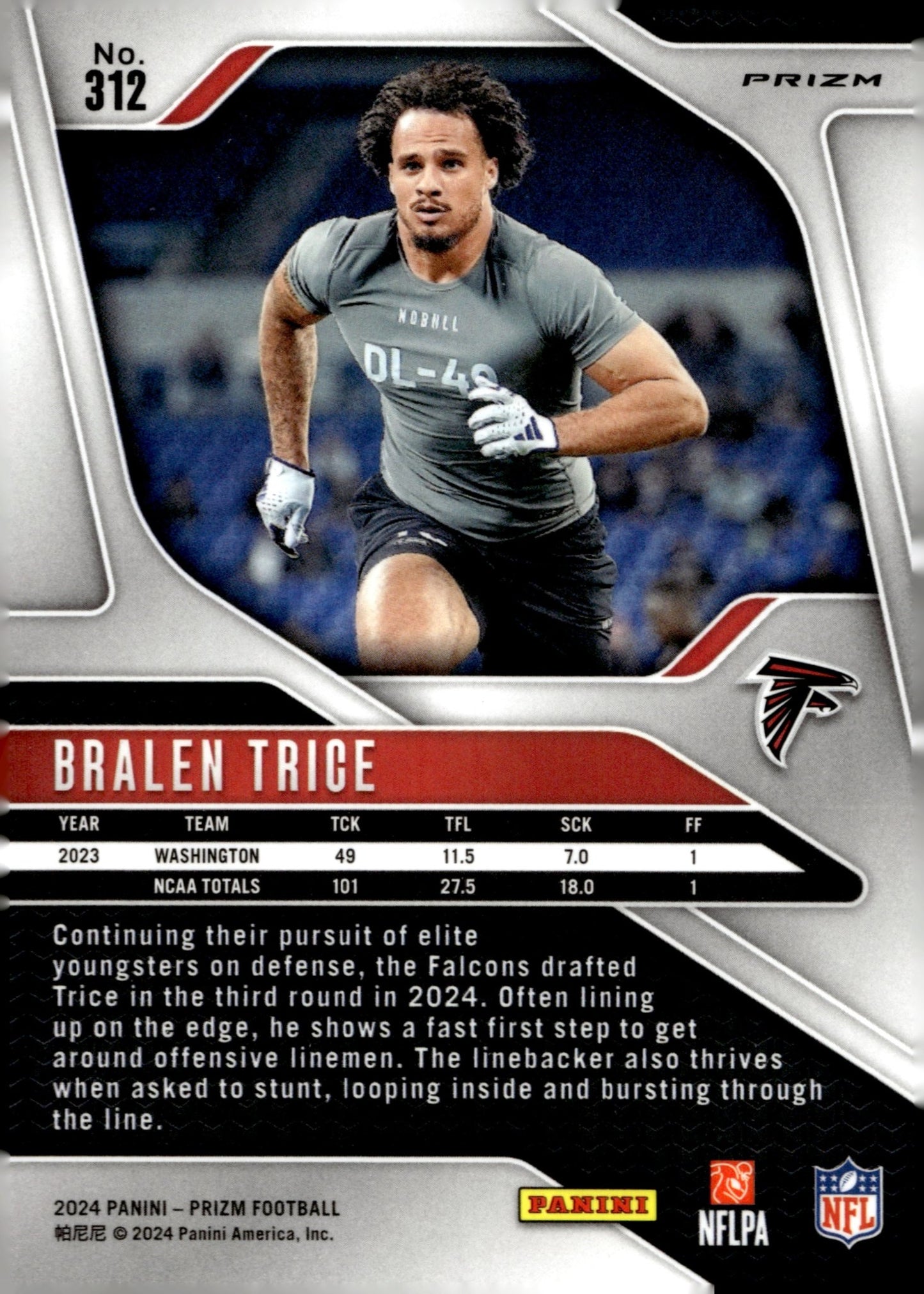 Bralen Trice 2024 Panini Prizm Purple Pulsar Prizm RC #312 - Collector Store LLC