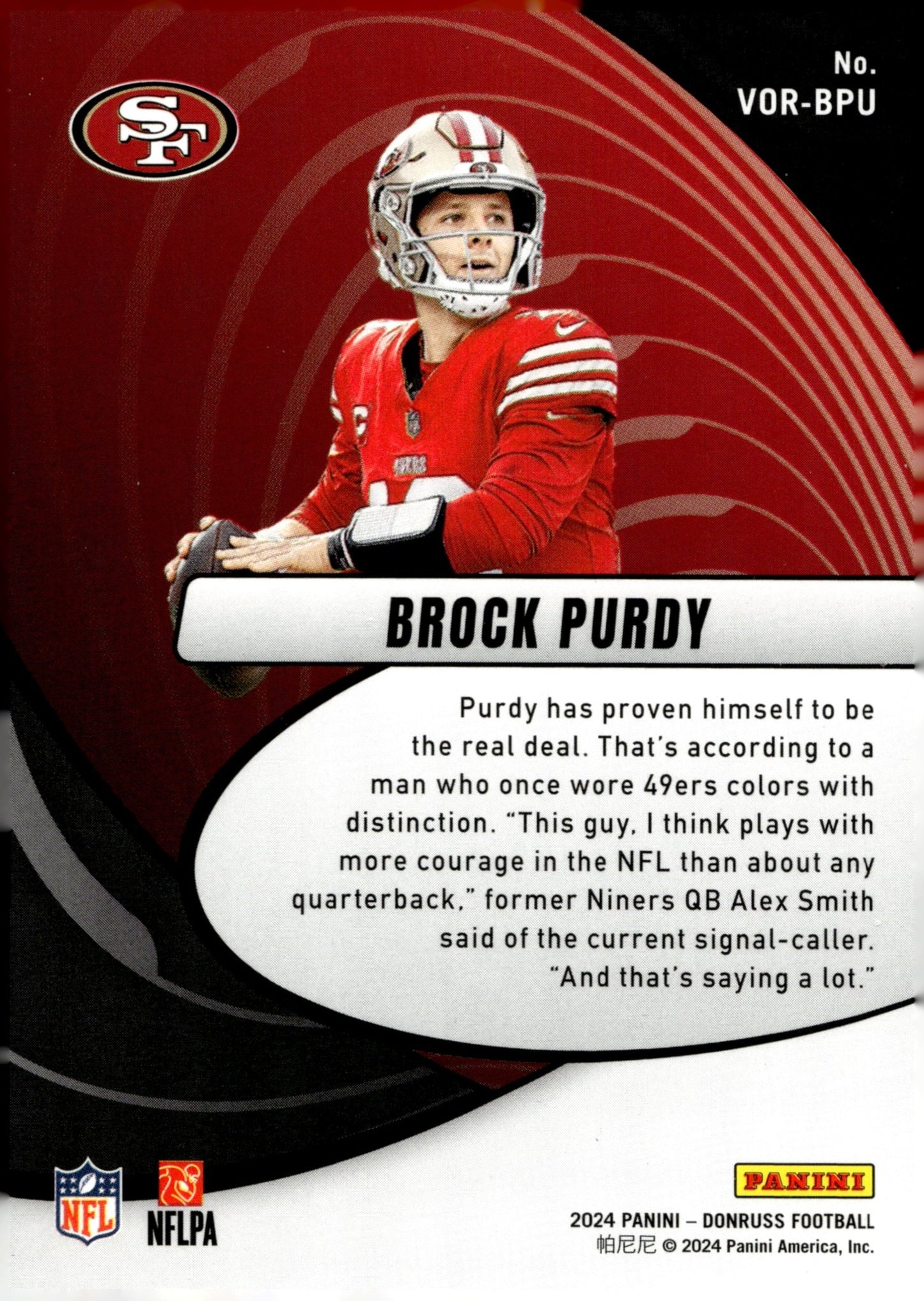 Brock Purdy 2024 Panini Donruss Vortex #VOR - BPU - Collector Store LLC