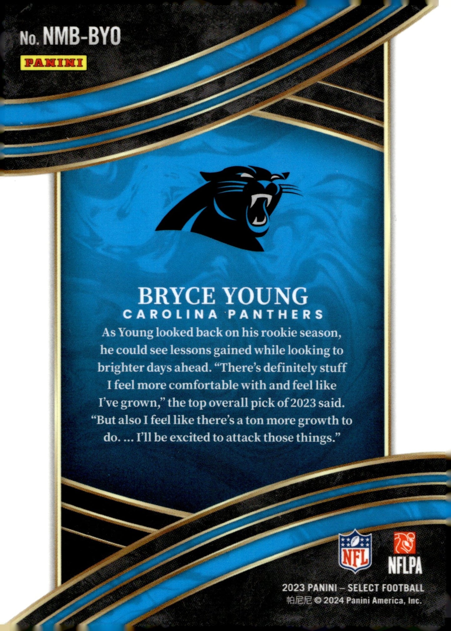 Bryce Young 2023 Panini Select Numbers 9 RC #NMB - BYO #2 - Collector Store LLC