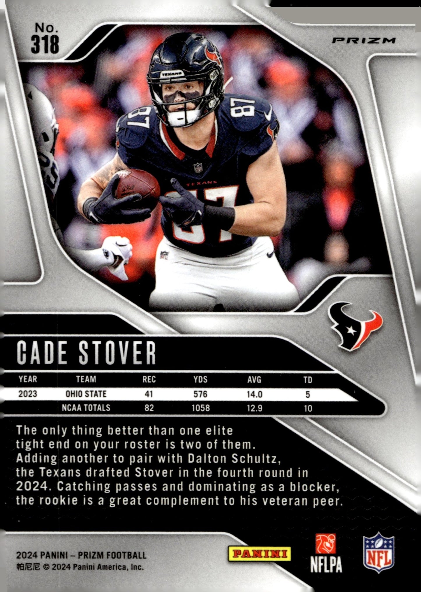 Cade Stover 2024 Panini Prizm Red White & Blue Prizm RC #318 - Collector Store LLC