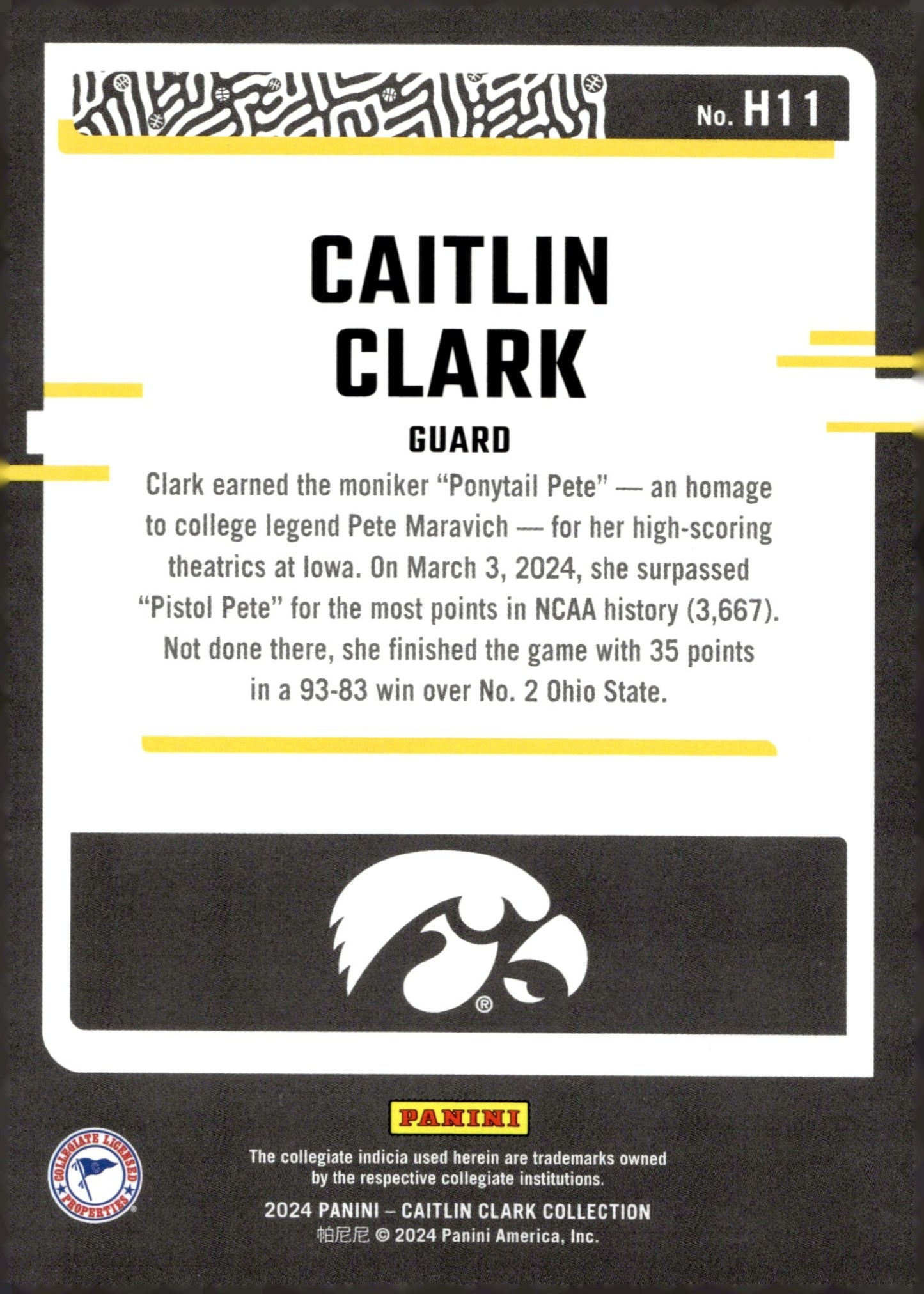 Caitlin Clark 2024 Panini Caitlin Clark Collection Highlights Red RC #H11 - Collector Store LLC