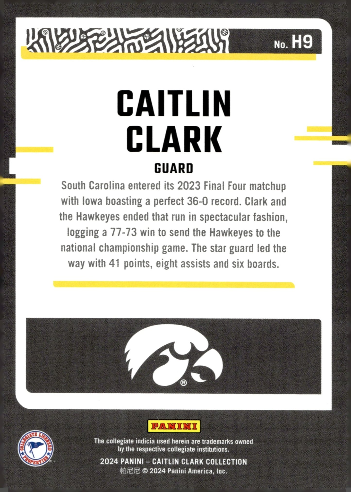Caitlin Clark 2024 Panini Caitlin Clark Collection Highlights Red RC #H9 - Collector Store LLC