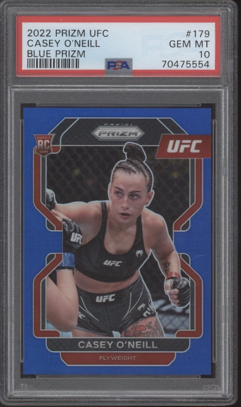 Casey O'Neill 2022 Panini Prizm Blue Prizm RC 016/199 179 PSA 10 - Collector Store LLC