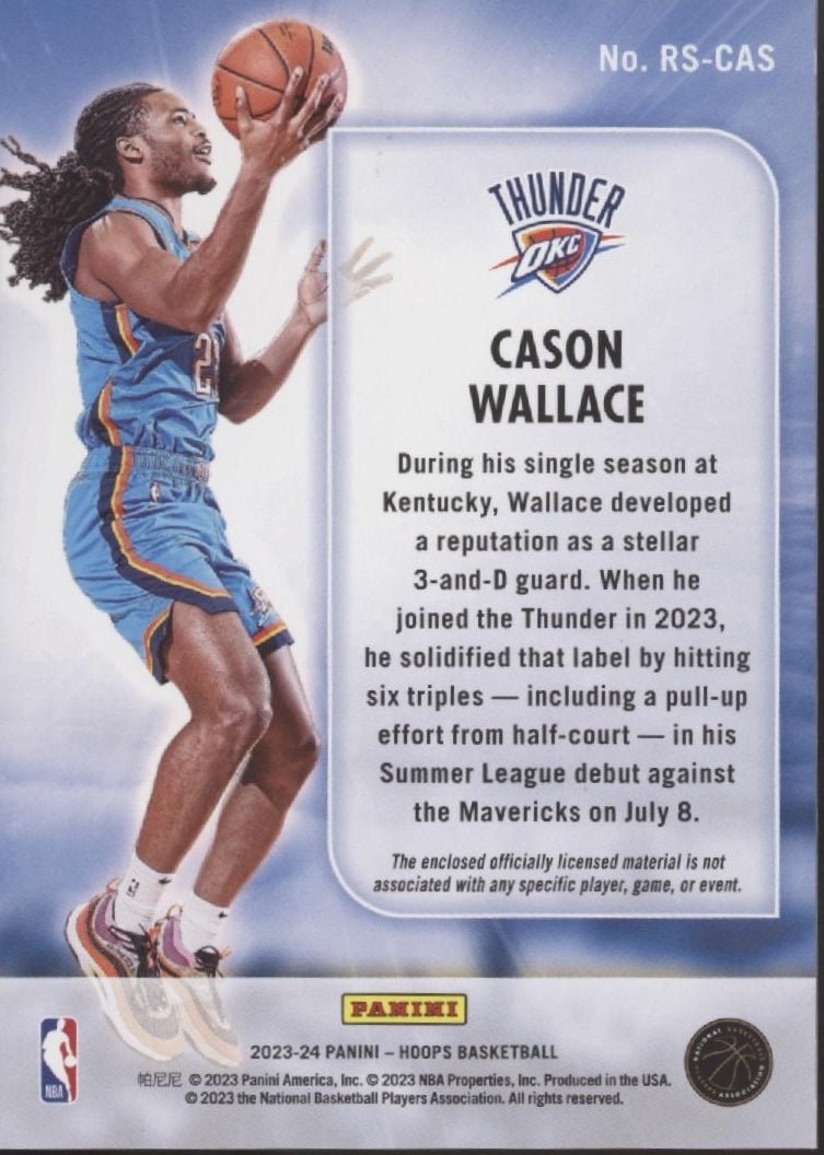 Cason Wallace 2023 - 24 Panini Hoops Rise n Shine Swatch #RS - CAS - Collector Store LLC