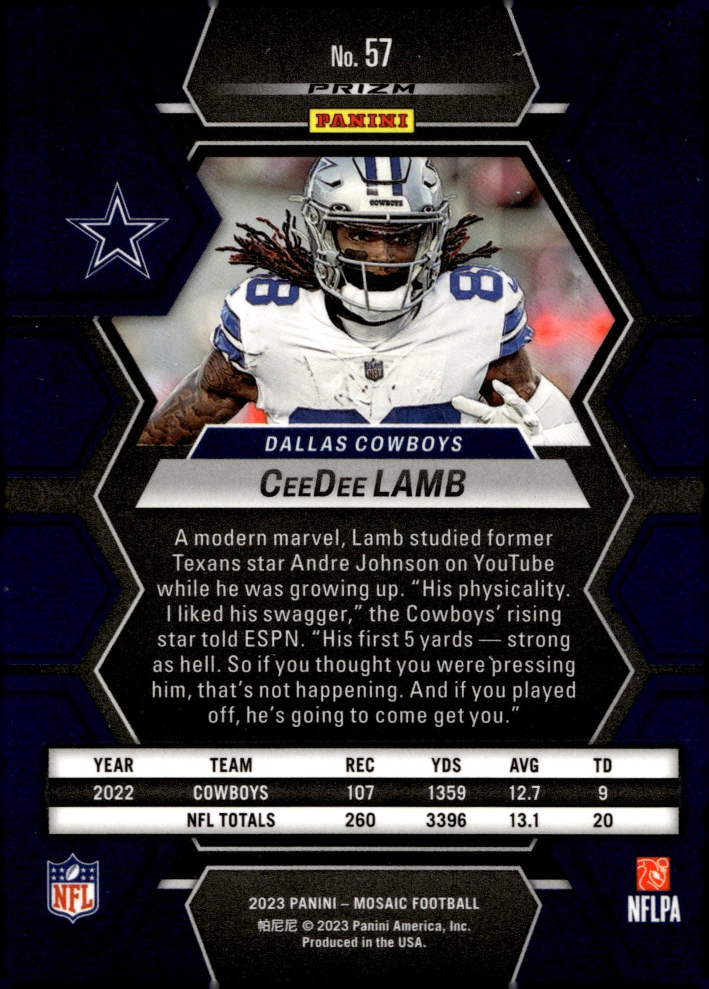 CeeDee Lamb 2023 Panini Mosaic Prizm #57 - Collector Store LLC