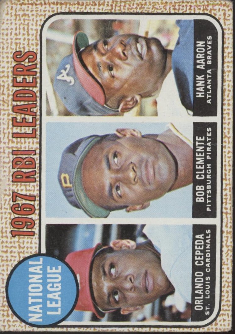 Cepeda / Clemente / Aaron 1968 Topps RBI Leaders #3 VG #2 - Collector Store LLC