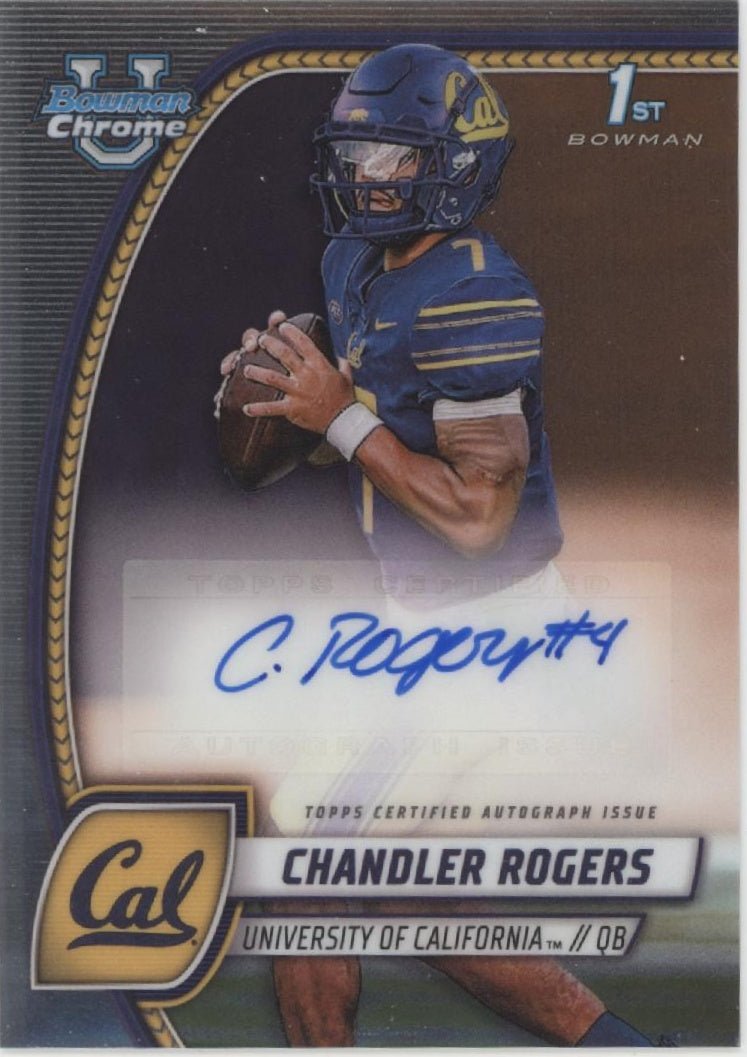 Chandler Rogers 2024 Bowman Chrome University Auto RA - CRO - Collector Store LLC