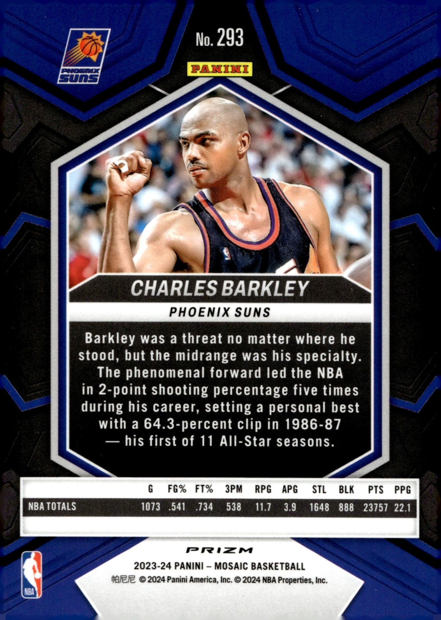 Charles Barkley 2023 - 24 Panini Mosaic NBA Greats Prizm #293 - Collector Store LLC