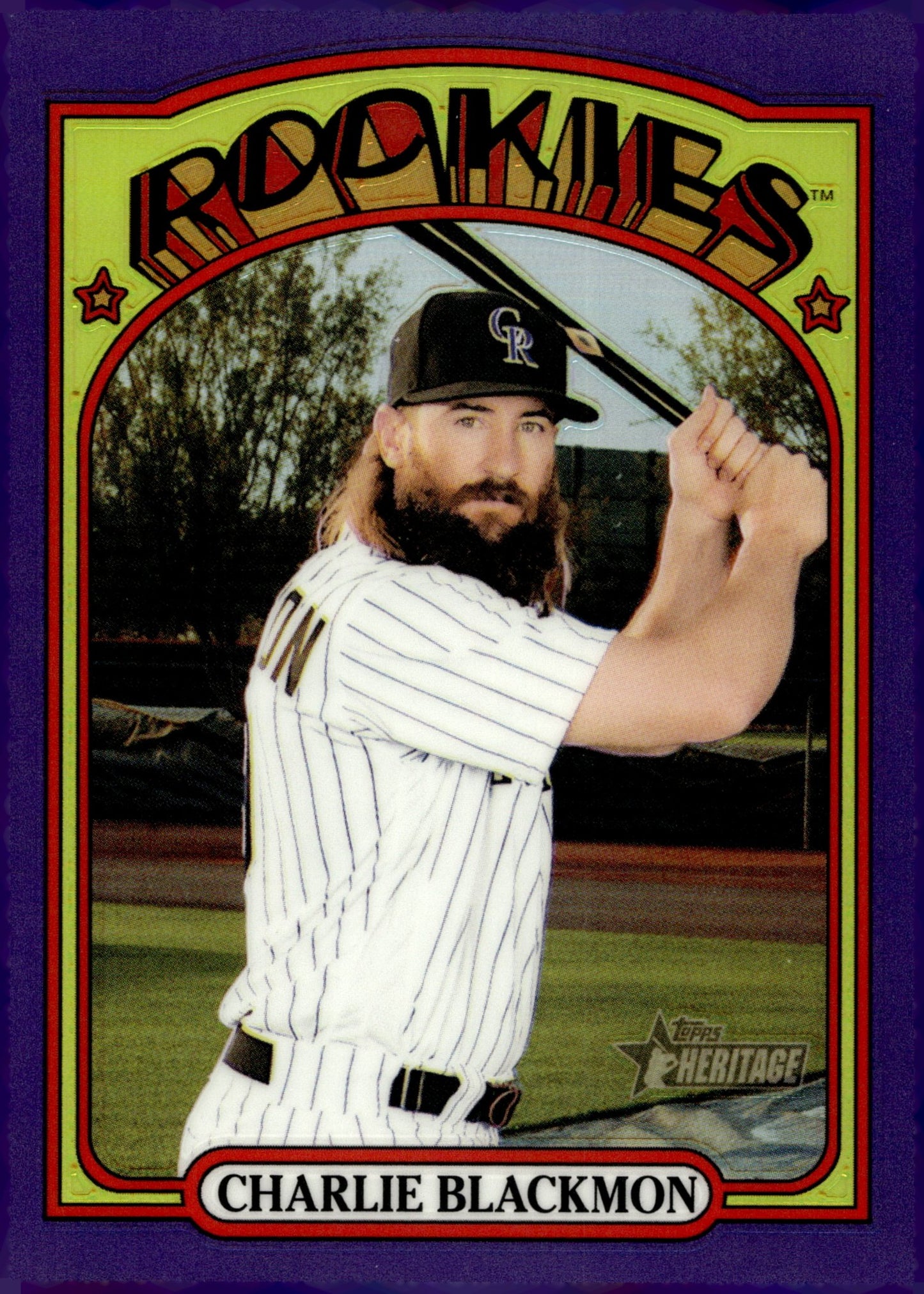 Charlie Blackmon 2021 Topps Chrome Heritage Purple Refractor 305 - Collector Store LLC