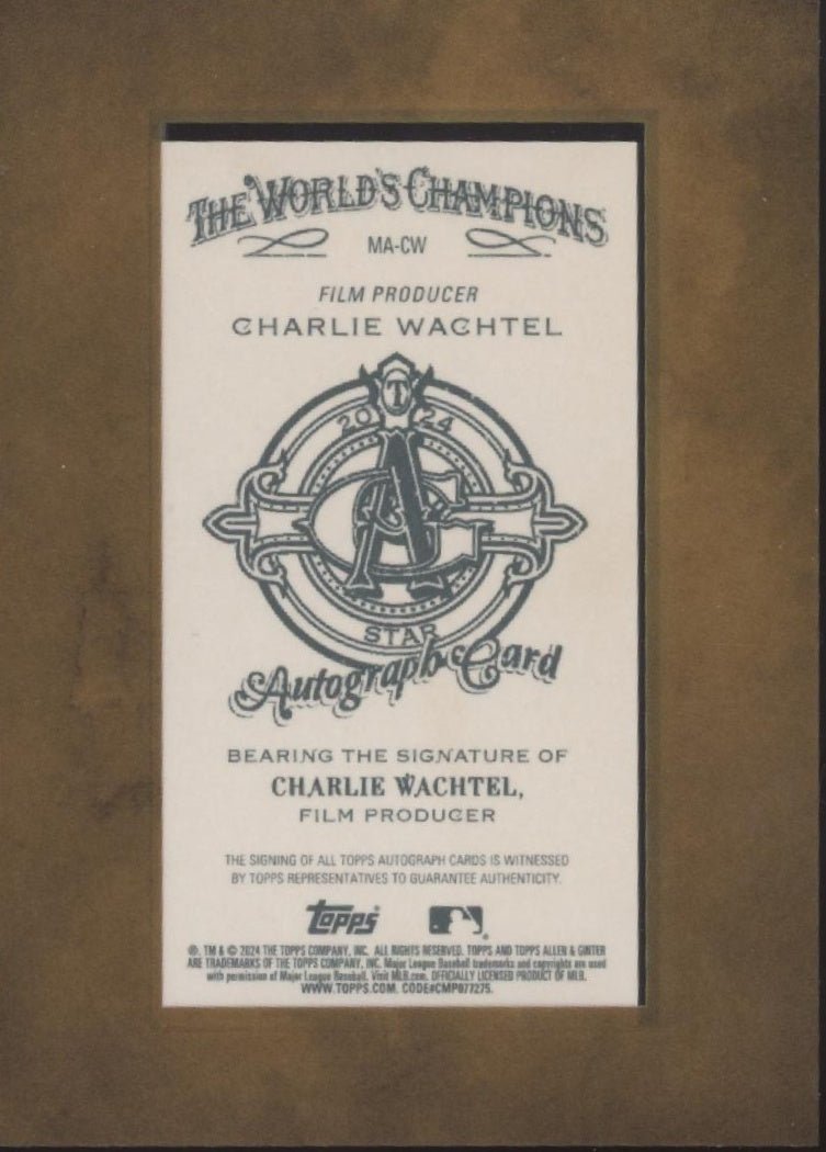 Charlie Wachtel 2024 Topps Allen & Ginter Mini Framed Auto #MA - CW - Collector Store LLC