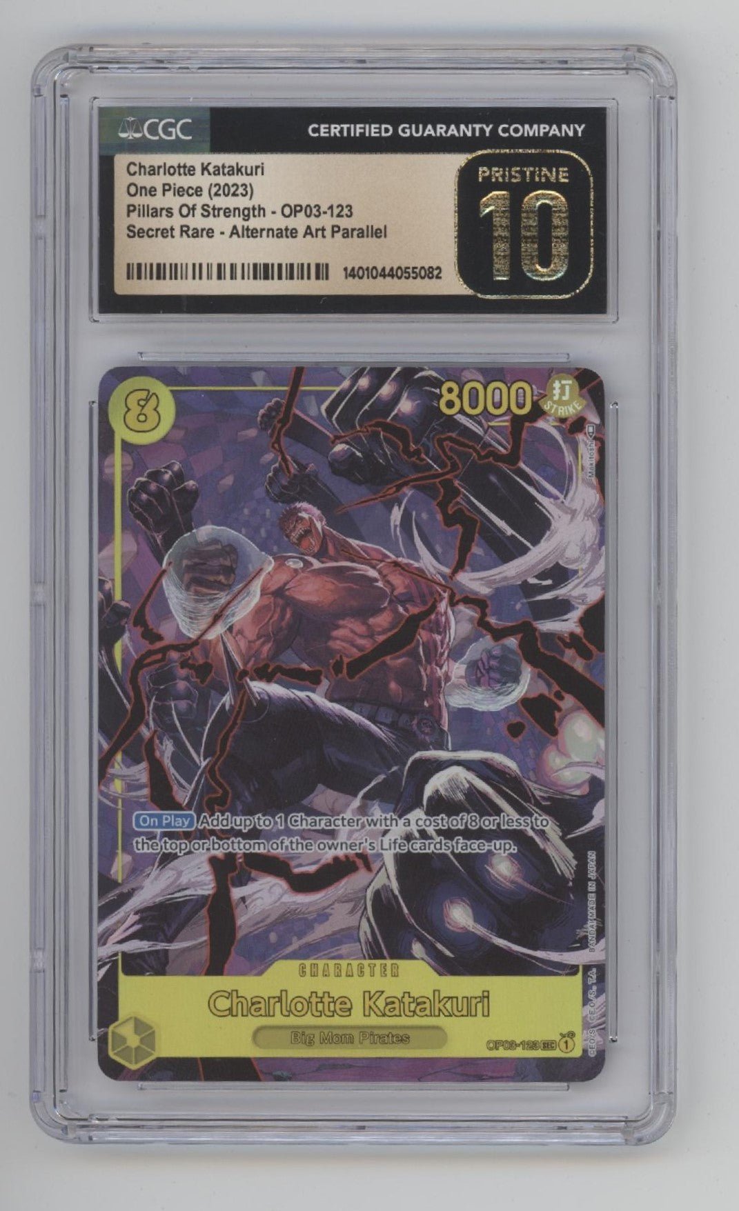 Charlotte Katakuri One Piece Card Game OP03 Secret Alt Art #123 CGC 10 Pristine - Collector Store LLC