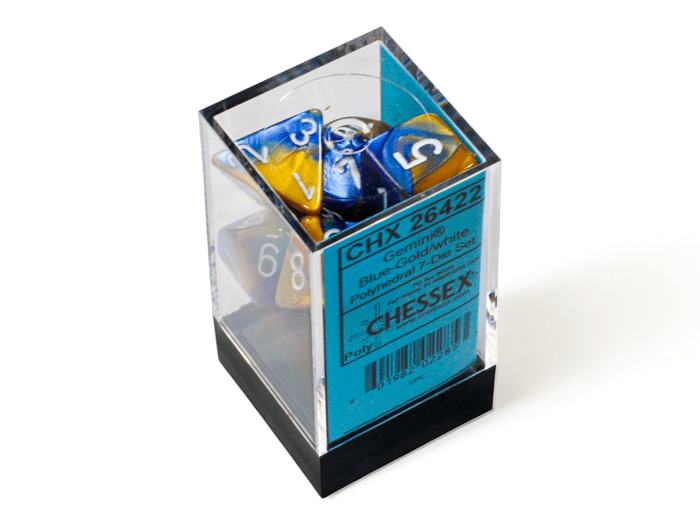 Chessex: Gemini Blue/Gold Polyhedral 7 - Dice Set - Collector Store LLC