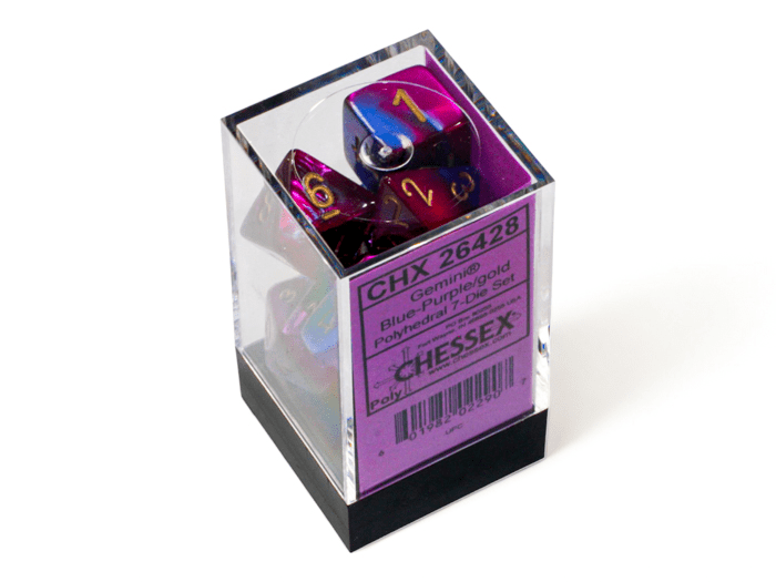 Chessex: Gemini Blue/Purple Polyhedral 7 - Dice Set - Collector Store LLC
