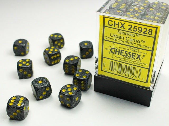 Chessex: Speckled Urban Camo 12mm d6 Dice Block (36 Dice) - Collector Store LLC