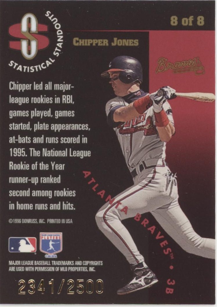 Chipper Jones 1996 Leaf Statistical Standouts 2341/2500 #8 - Collector Store LLC