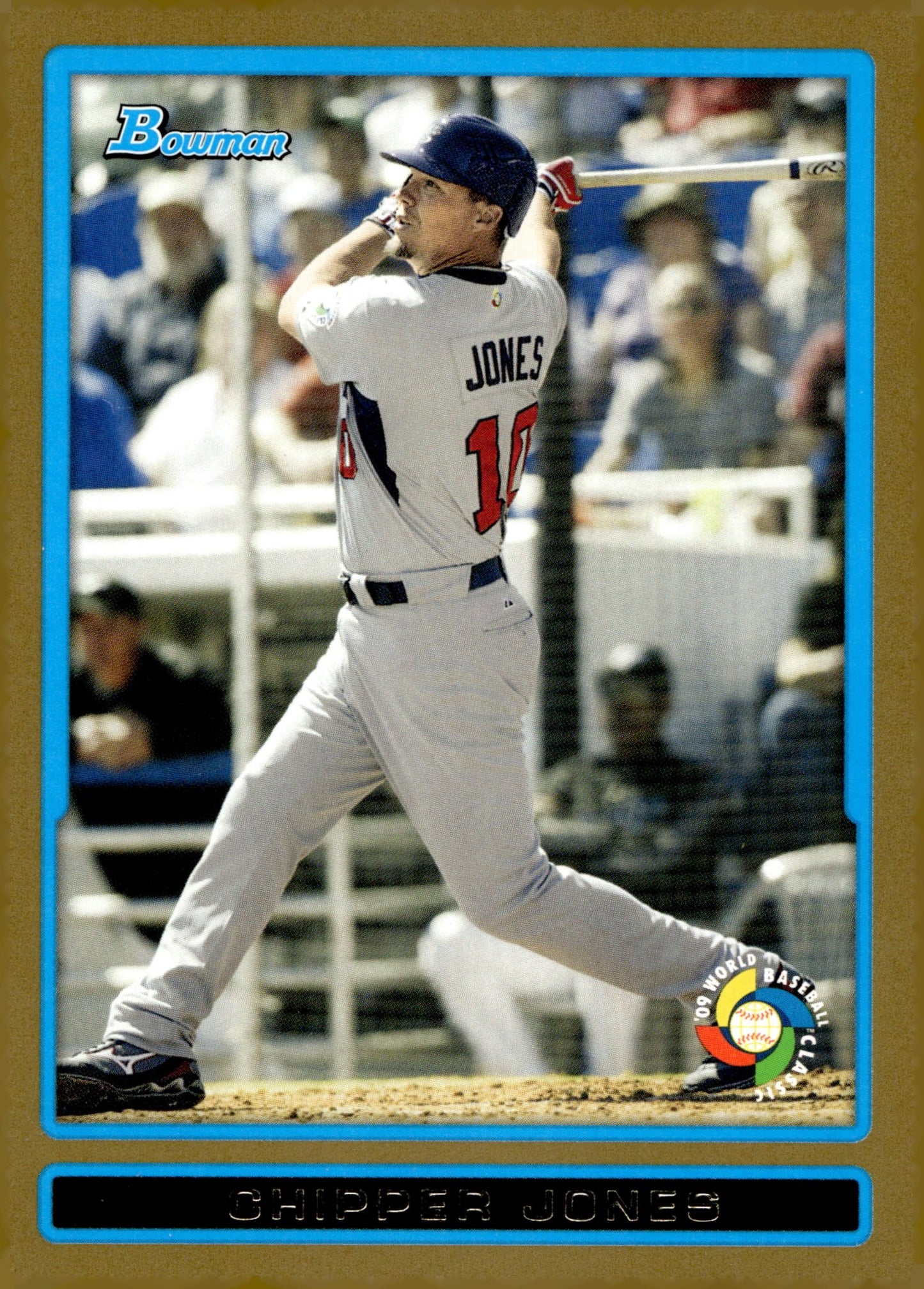 Chipper Jones 2009 Bowman World Classic Gold Border BDPW31 - Collector Store LLC