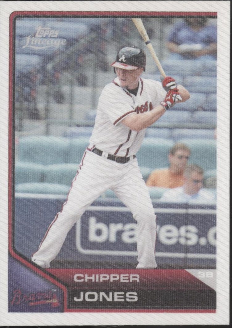 Chipper Jones 2011 Topps Lineage Cloth Sticker #TCS35 - Collector Store LLC