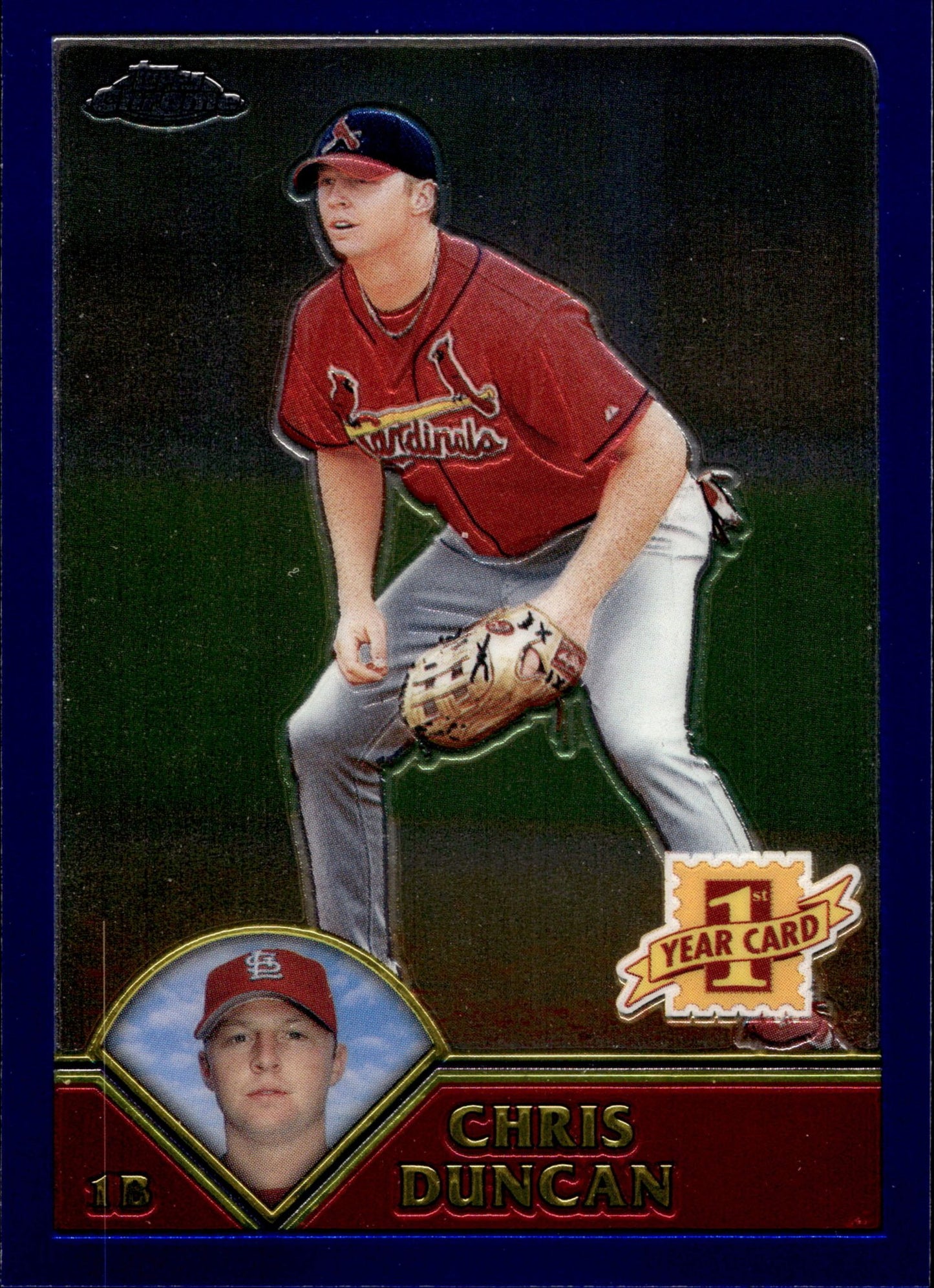 Chris Duncan 2003 Topps Chrome 1st Year Blue 201 - Collector Store LLC