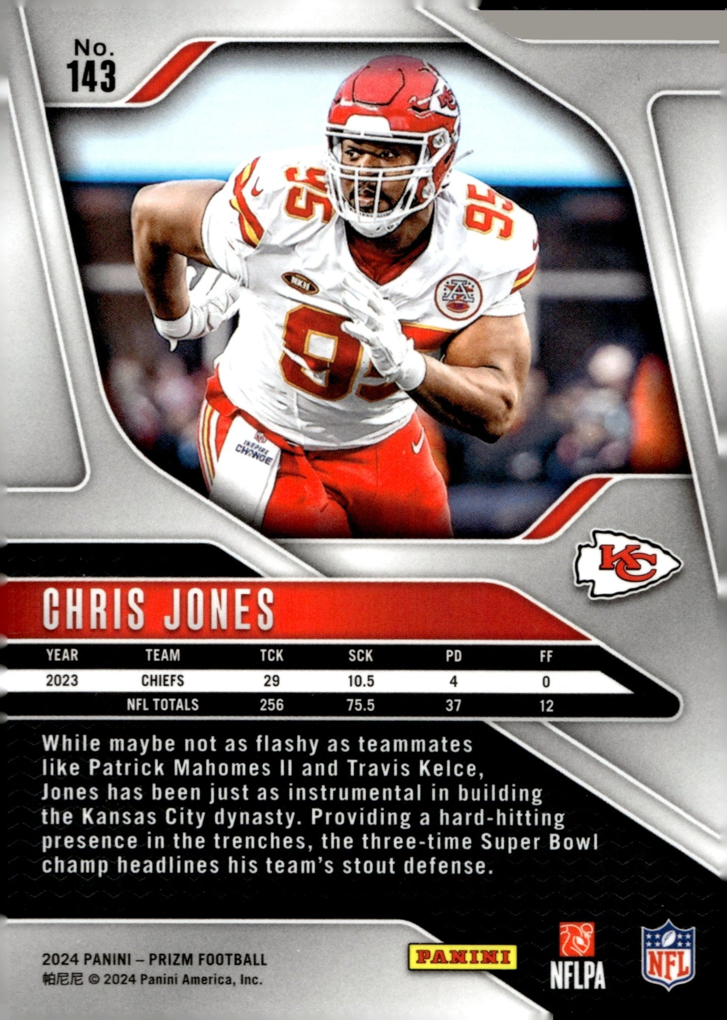 Chris Jones 2024 Panini Prizm #143 - Collector Store LLC
