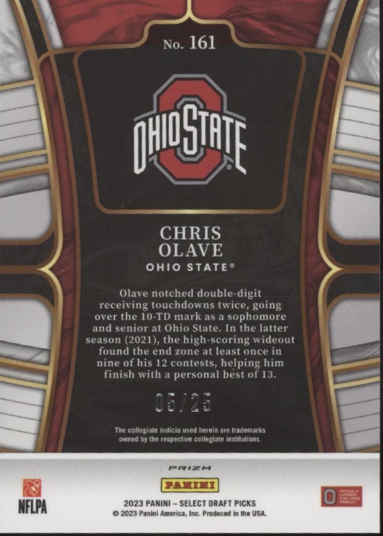Chris Olave 2023 Panini Select Tie - Dye Prizm 05/25 161 - Collector Store LLC