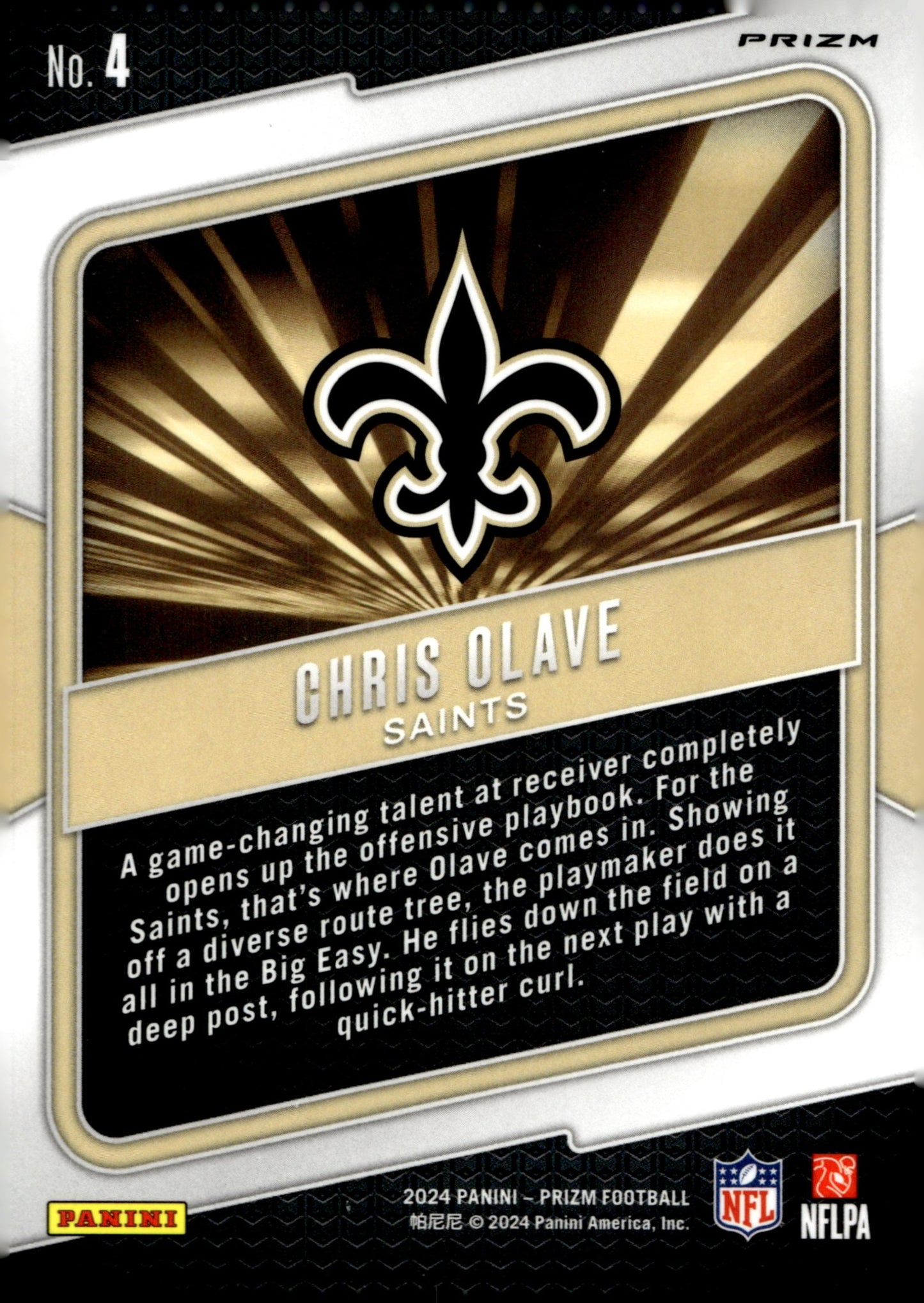 Chris Olave 2024 Panini Prizm Hype Green PRizm #4 - Collector Store LLC