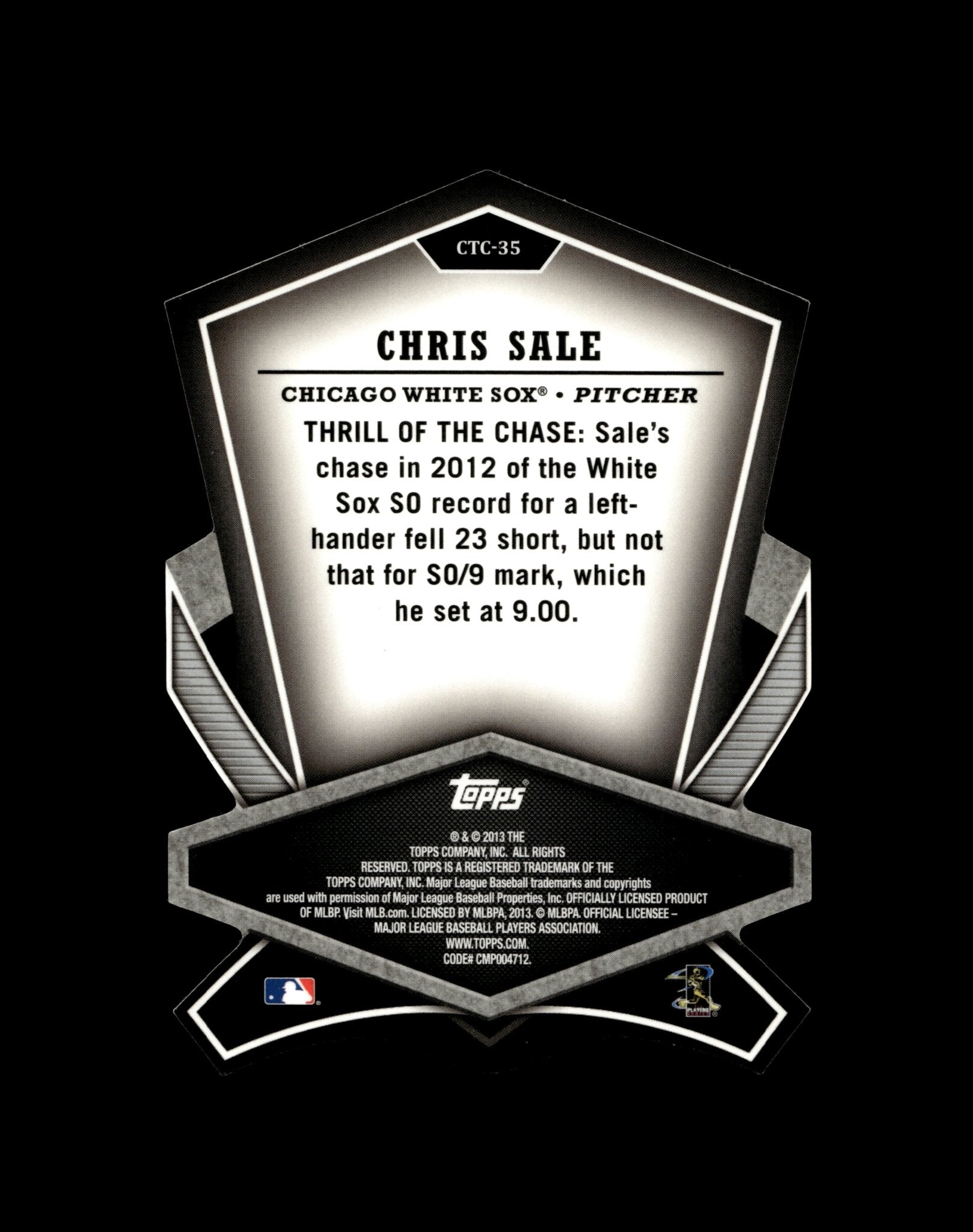Chris Sale 2013 Topps Cut to the Chase Die - Cut Refractor CTC - 35 2 - Collector Store LLC