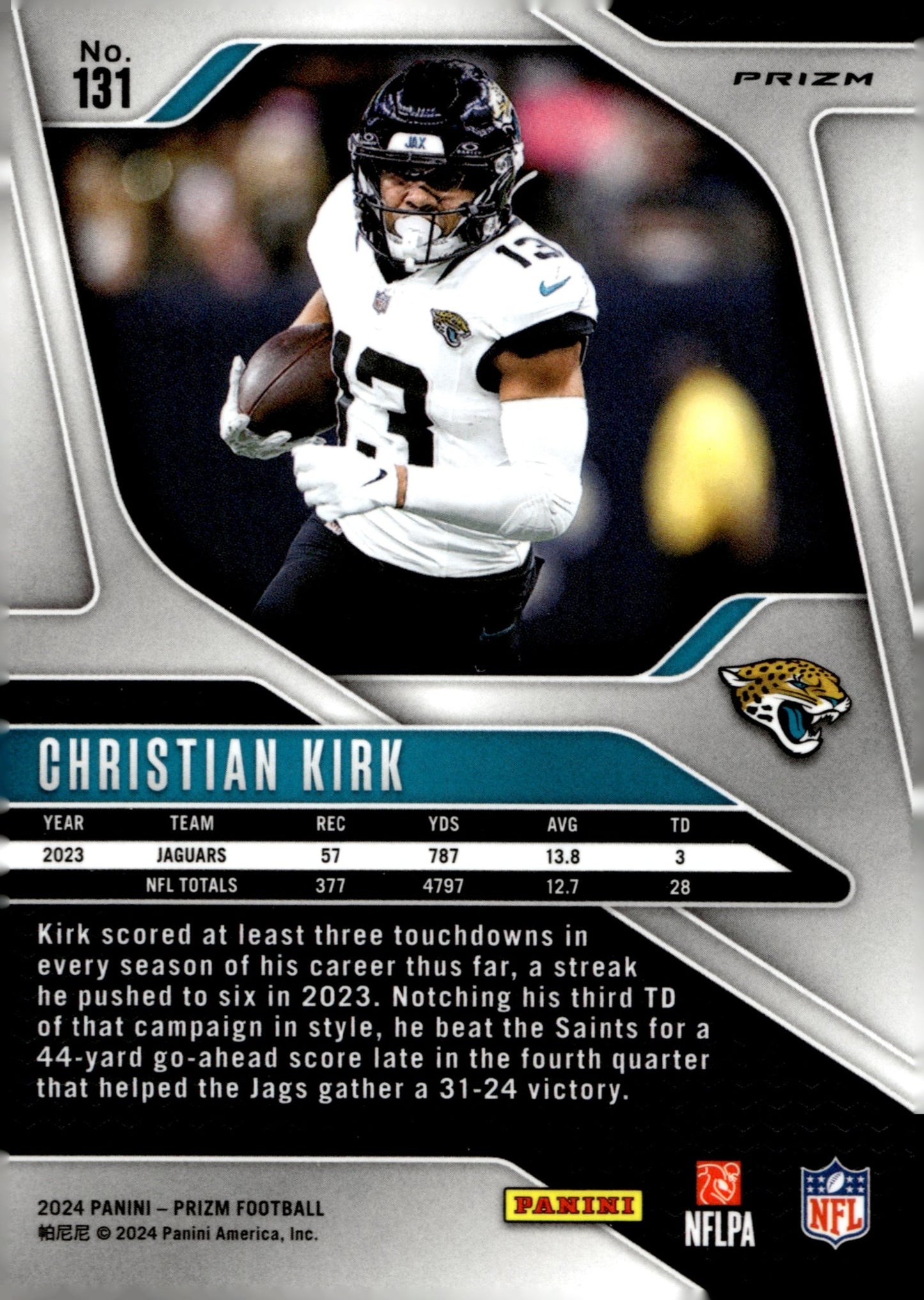 Christian Kirk 2024 Panini Prizm Red Prizm #131 - Collector Store LLC