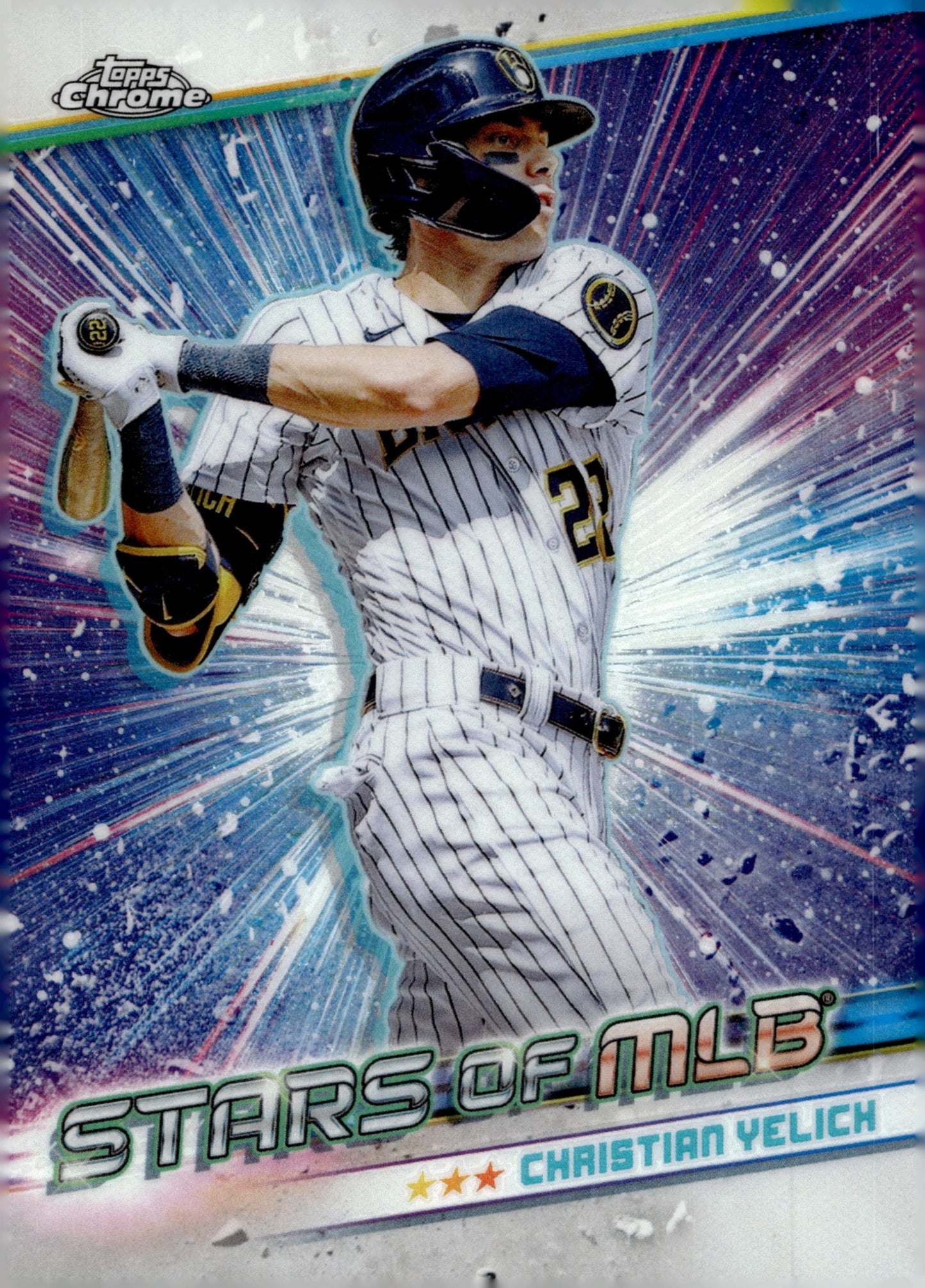 Christian Yelich 2024 Topps Chrome Stars of MLB Refractor CSMLB - 41 - Collector Store LLC