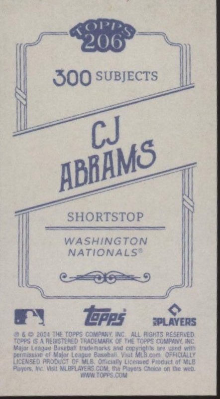 CJ Abrams 2024 Topps 206 Mini - Collector Store LLC