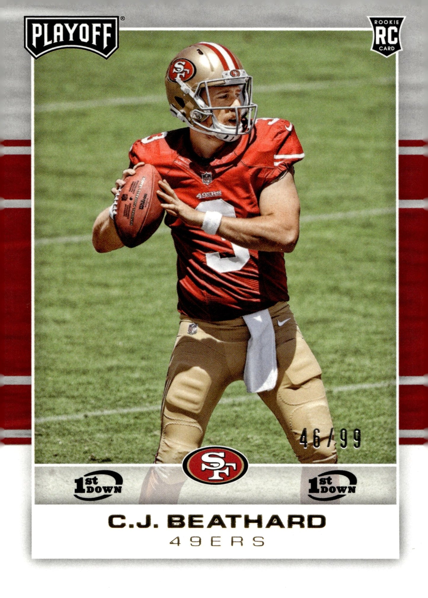 CJ Beathard 2017 Panini Playoff 1st Down RC 46/99 #207 - Collector Store LLC