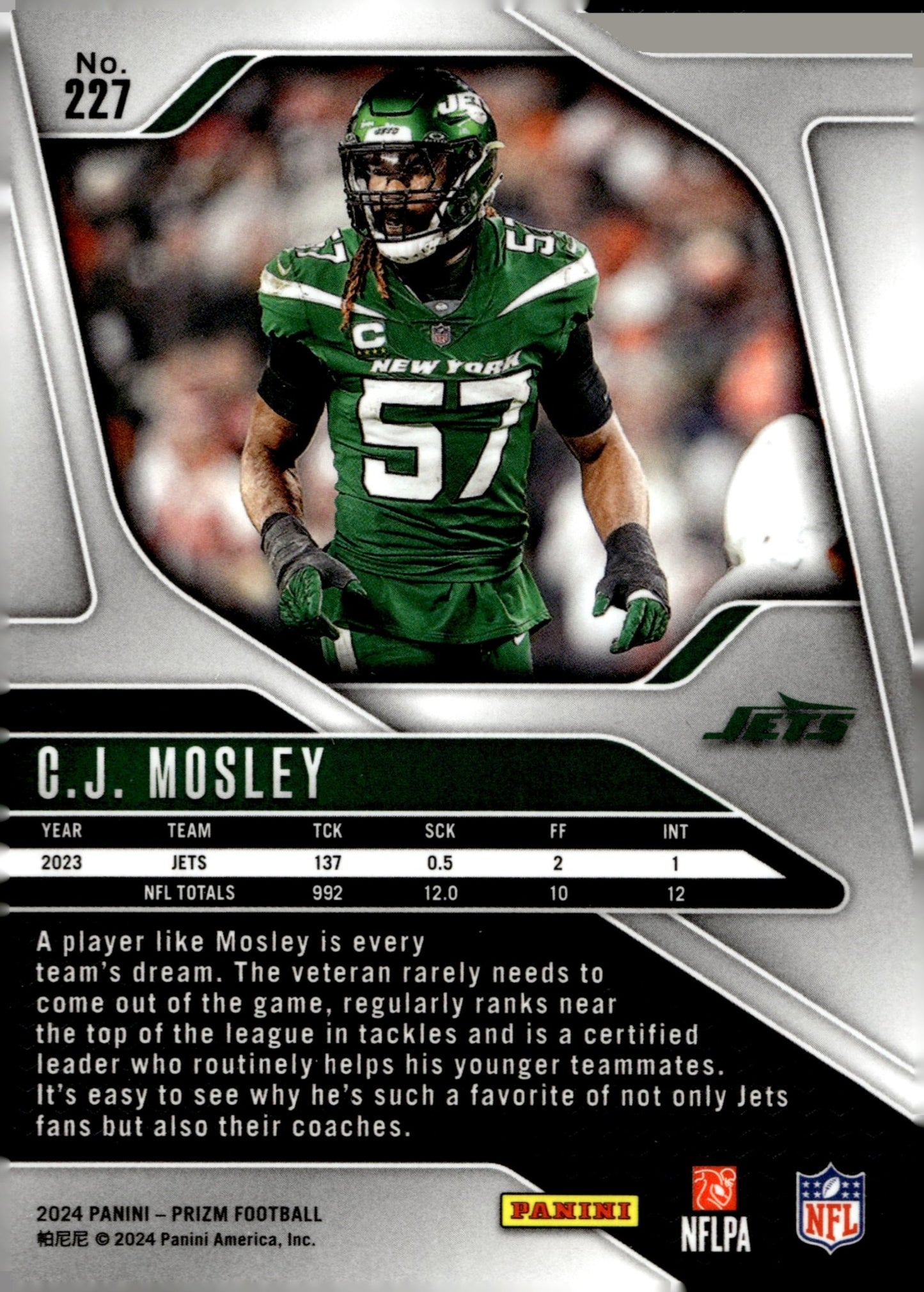 CJ Mosley 2024 Panini Prizm #227 - Collector Store LLC