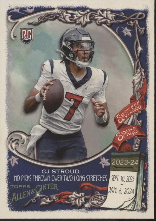 CJ Stroud 2023 Topps Composite Allen & Ginter Spotless Spans RC SS - 25 - Collector Store LLC