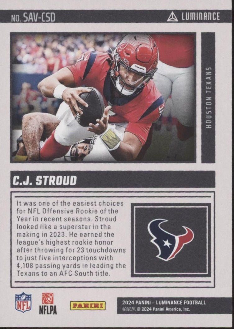 CJ Stroud 2024 Panini Luminance Savage #SAV - CSD - Collector Store LLC