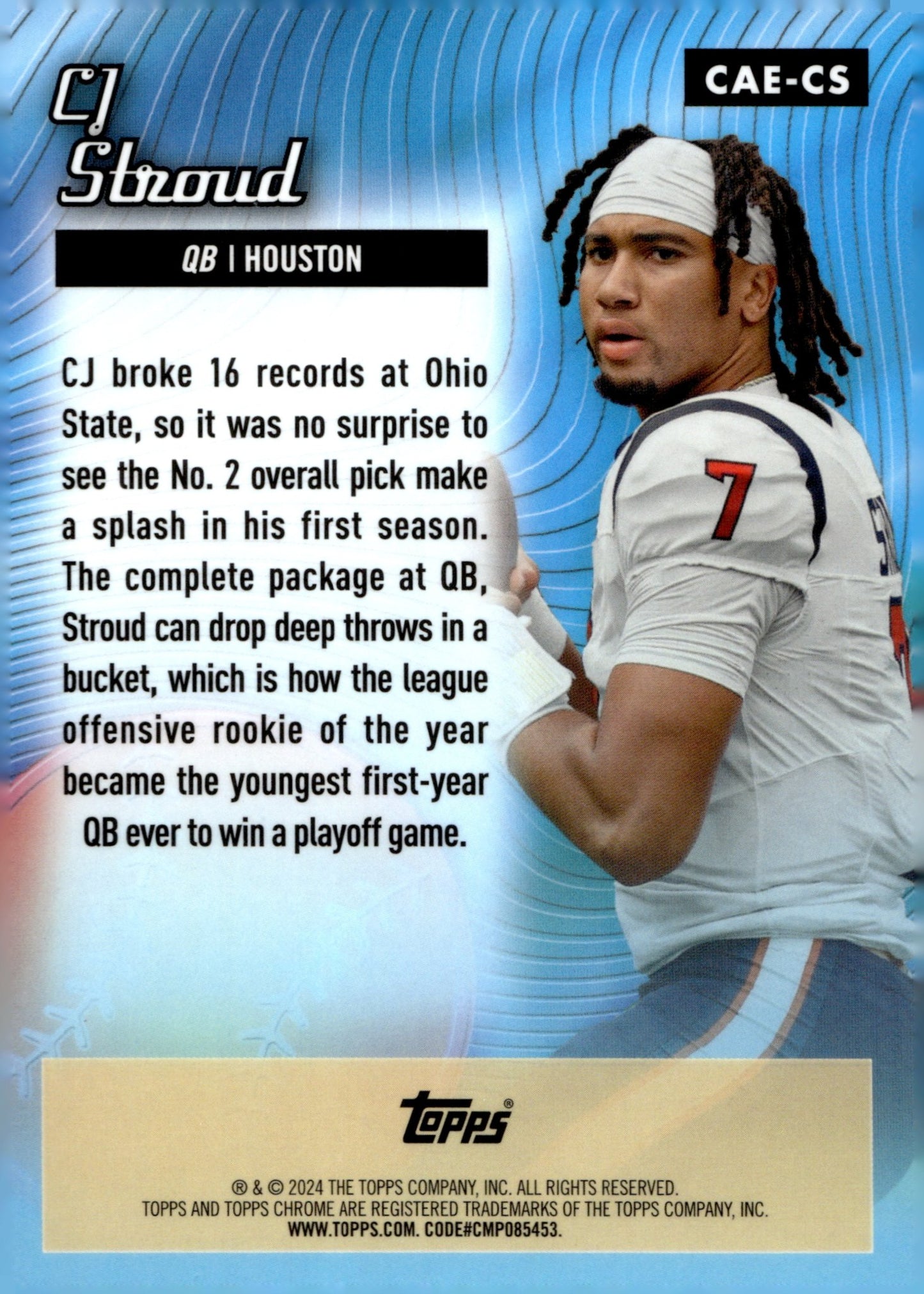 CJ Stroud 2024 Topps Chrome All Etch Blue Refractor #CAE - CS - Collector Store LLC