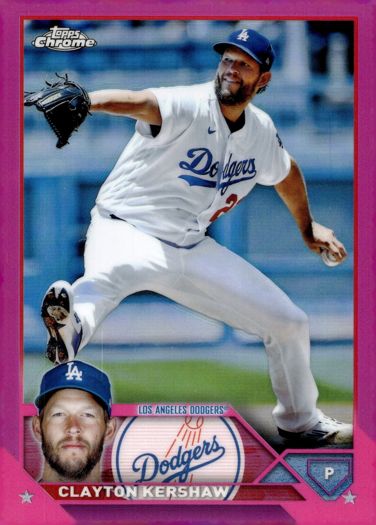 Clayton Kershaw 2023 Topps Chrome Pink Refractor 77 - Collector Store LLC