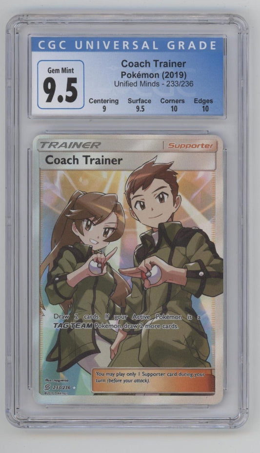 Coach Trainer Pokemon Unified Minds #233 CGC 9.5 - Collector Store LLC
