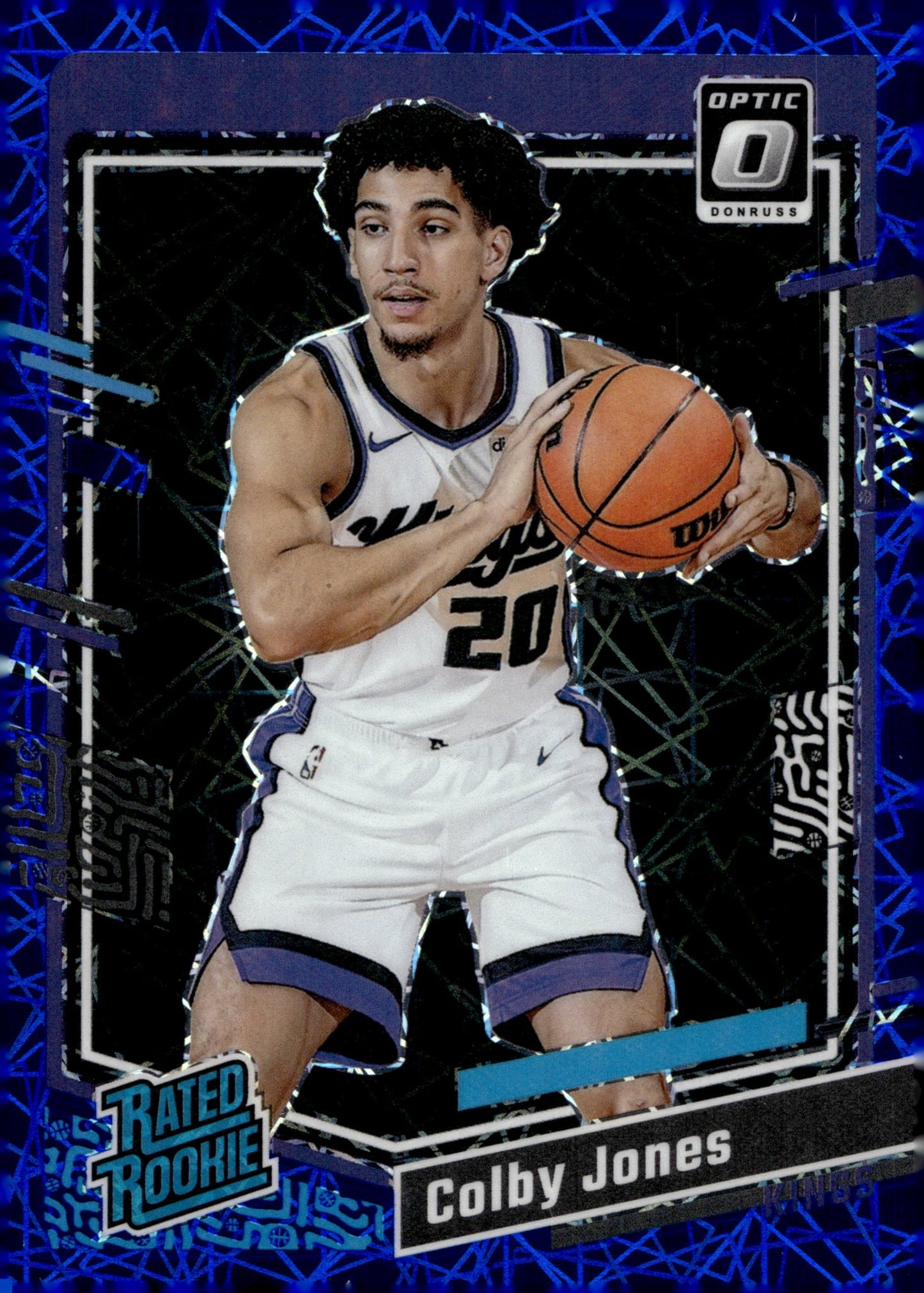 Colby Jones 2023 - 24 Panini Donruss Optic Rated Rookie Blue Lazer Prizm RC #246 - Collector Store LLC