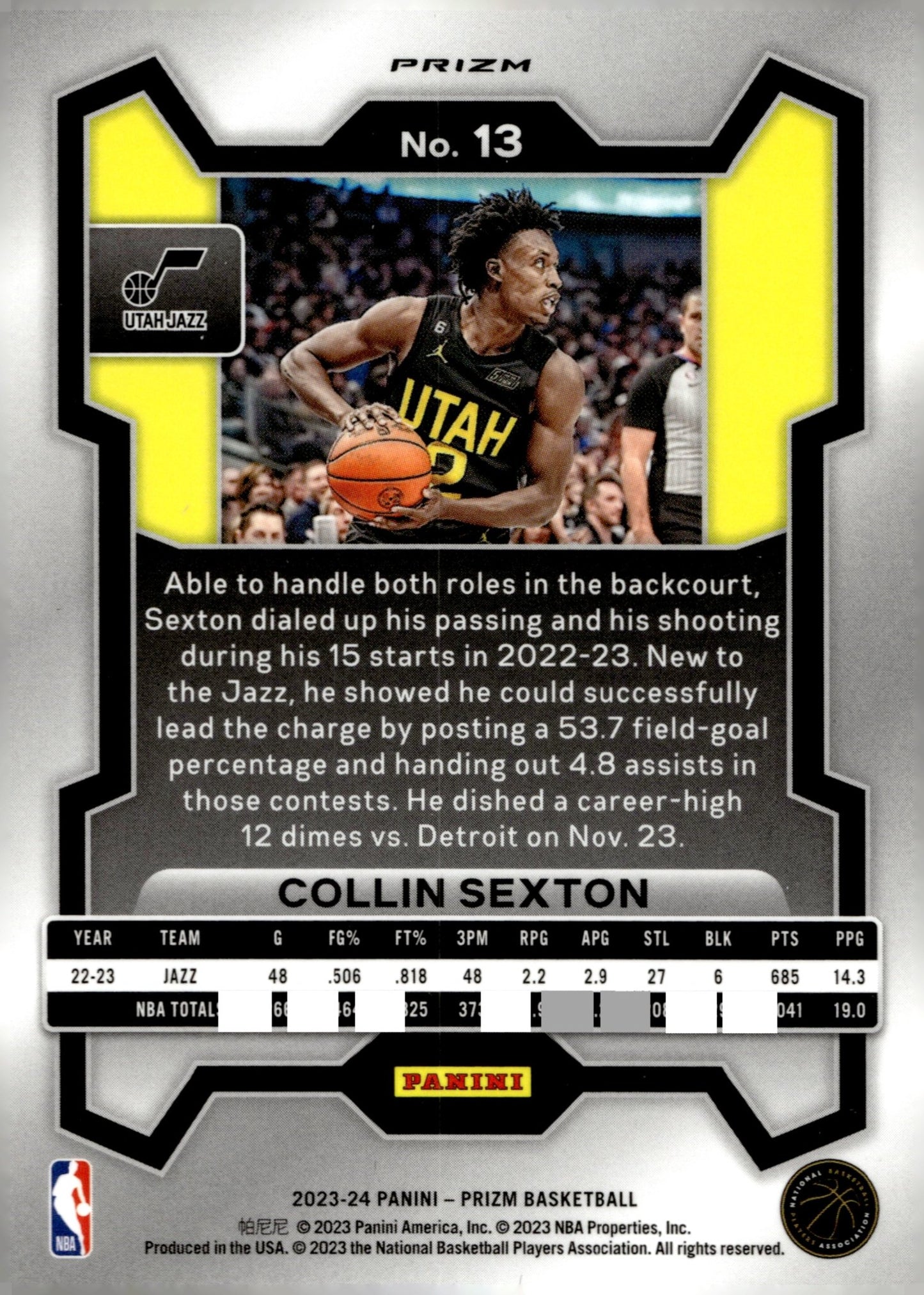 Collin Sexton 2023 - 24 Panini Prizm Silver Prizm #13 - Collector Store LLC