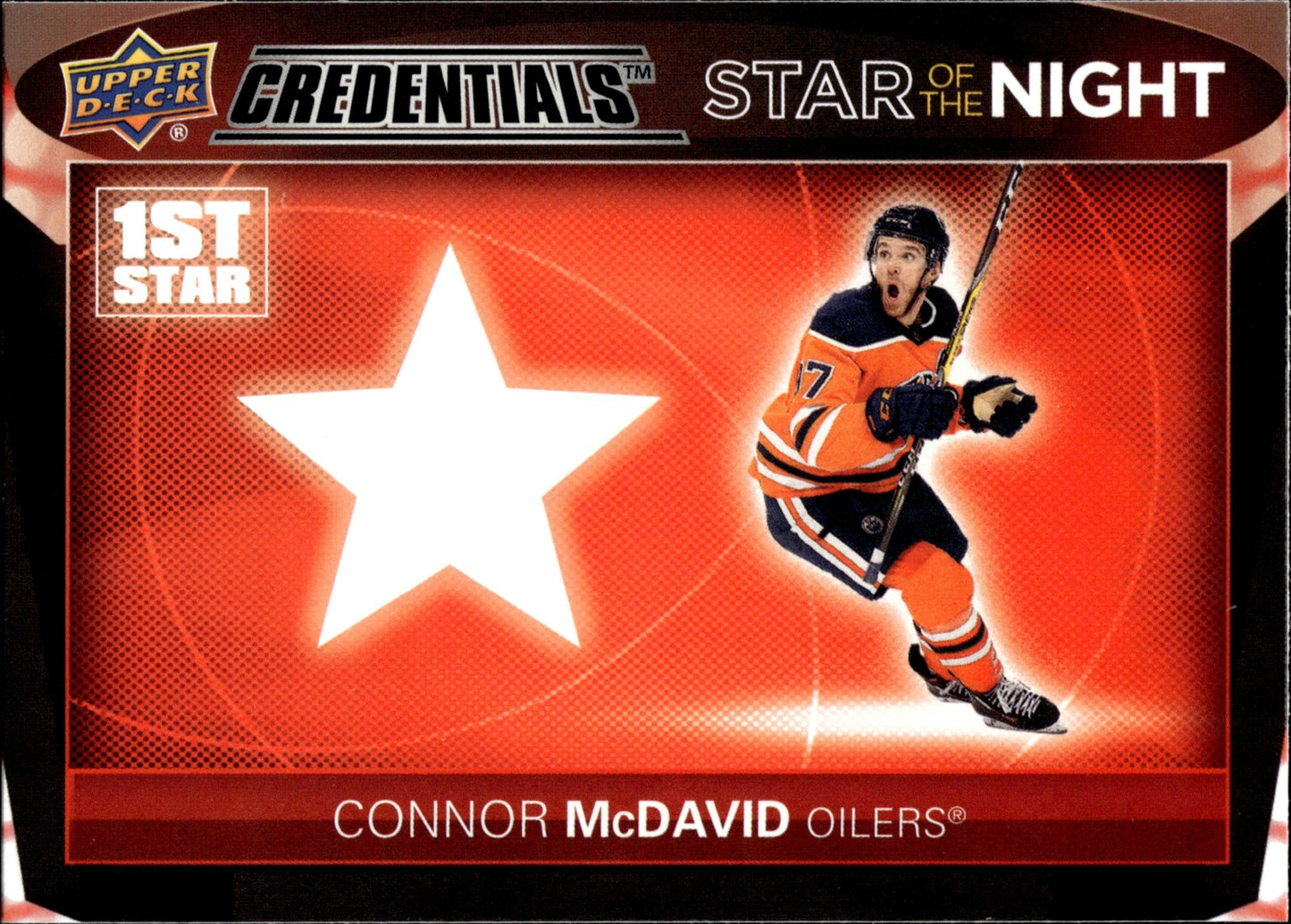 Connor McDavid 2021 - 22 Upper Deck Credentials Star of the Night 1st Star #1S - 1 - Collector Store LLC
